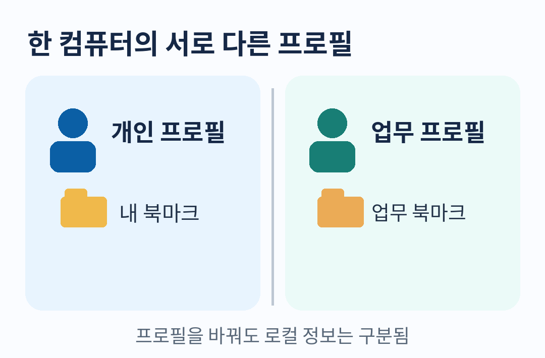 개인용과 업무용 두 Chrome 프로필의 자료 분리